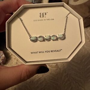 Elegant Silver Necklace with Opal Accents